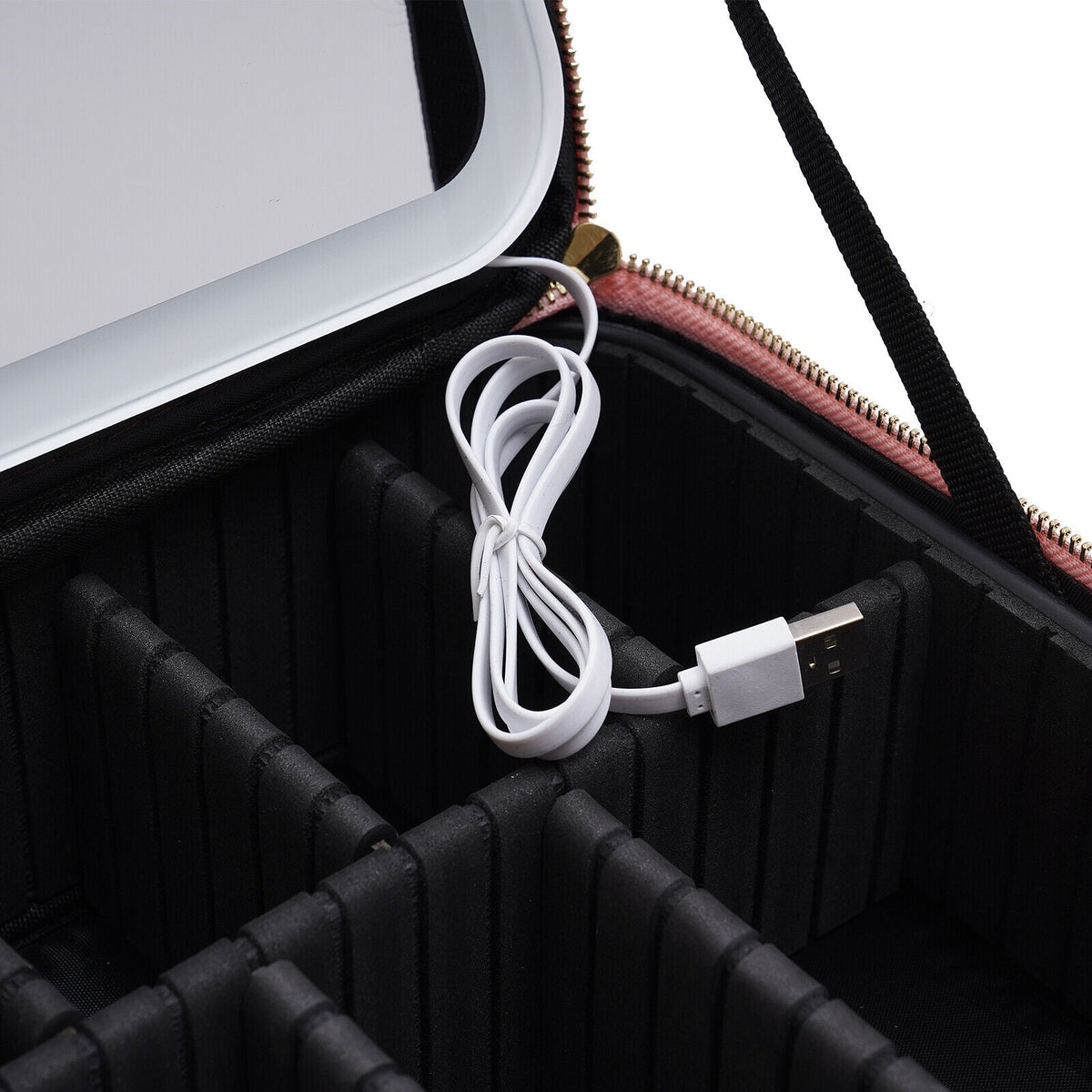 Travel Makeup Case with LED Light & Mirror Portable LoungeYard — product view 5