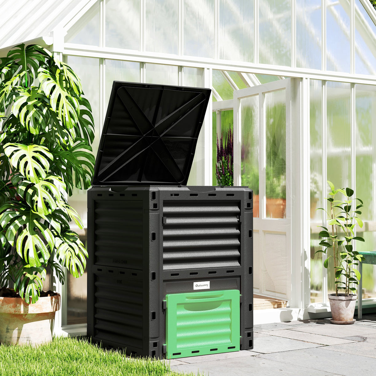 80 Gallon Garden Large Capacity Compost Bin, Green — product view 3