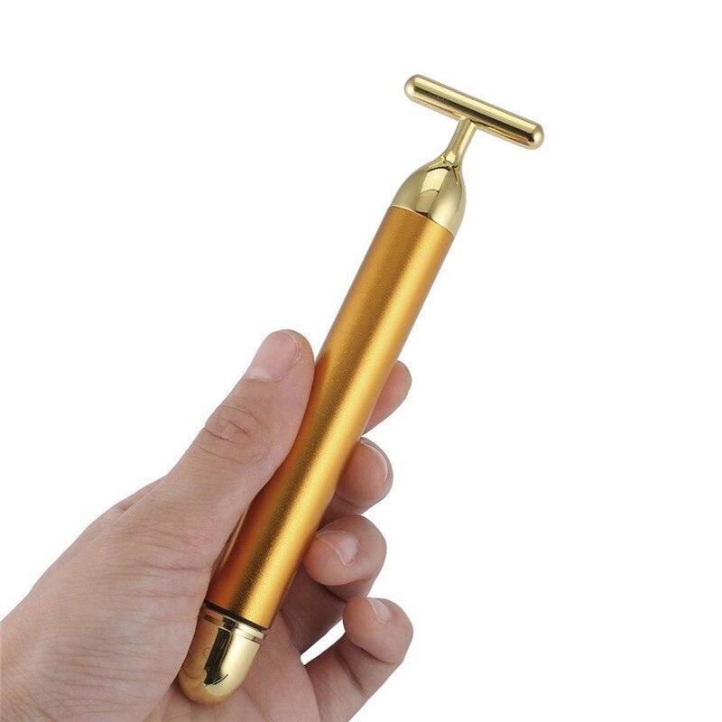 LoungeYard | Energy 24K Gold T Beauty Bar Facial Roller Massager — product view 7