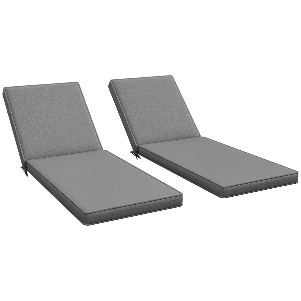 2-Piece Chaise Lounge Cushions, 72" x 21" x 3", Gray — product view 1
