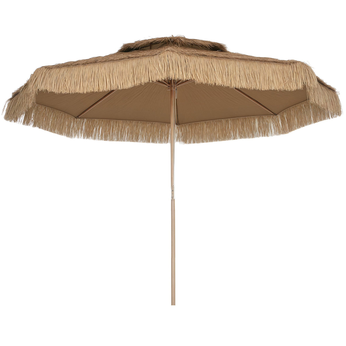 10FT Hula Thatched Tiki Patio Umbrella with 2-Tier Canopy, Natural — product view 1