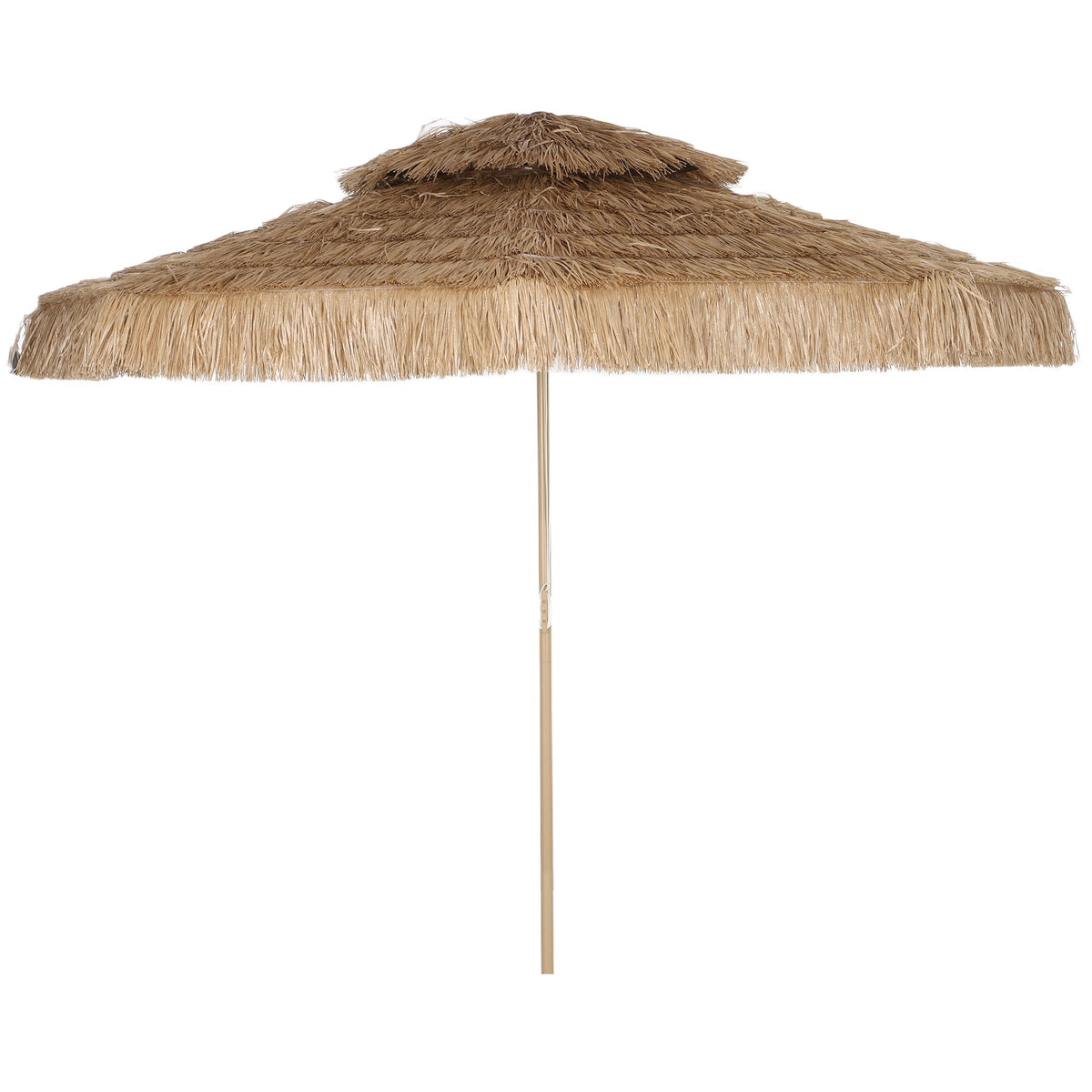 10FT Hula Thatched Tiki Patio Umbrella with 2-Tier Canopy, Natural — product view 2