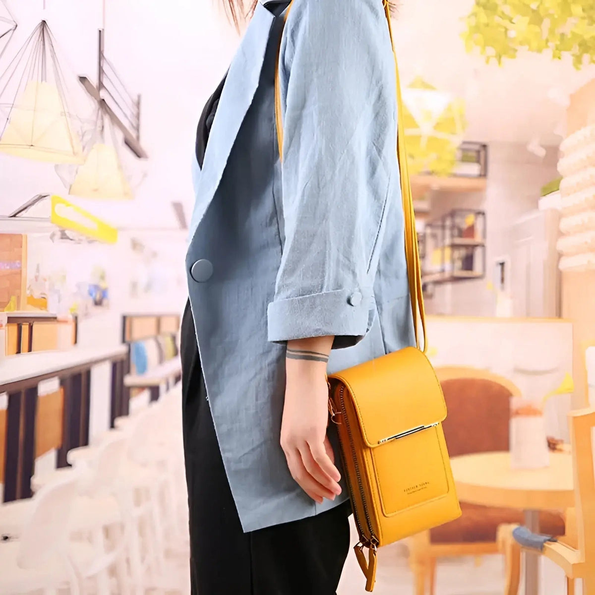 LoungeYard | SafeTouch Shoulder Bag – Soft Leather with Anti-Theft Protection — product view 3