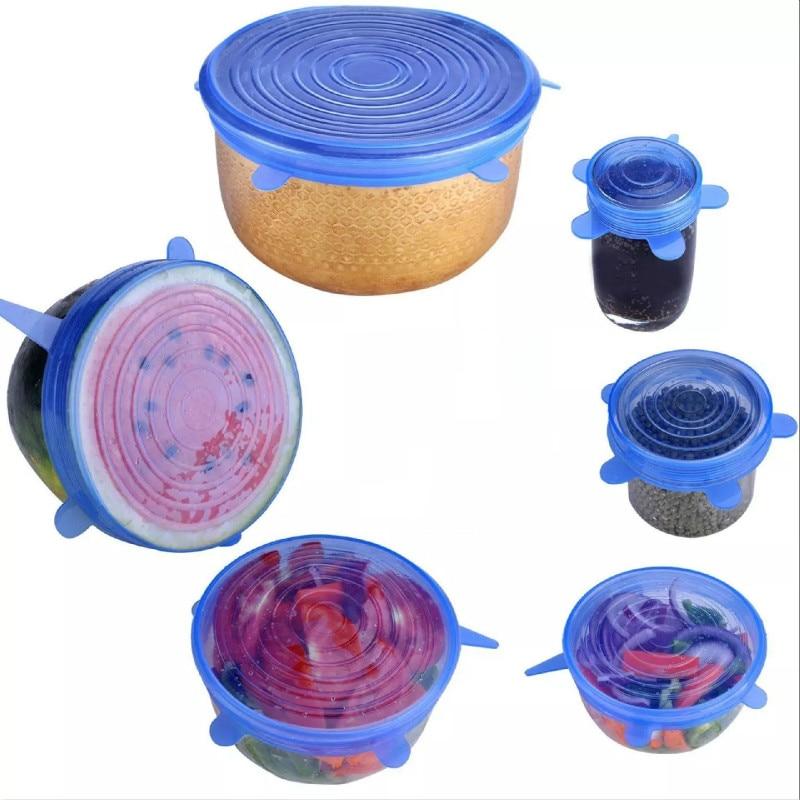 LoungeYard | Set of 6 Stretchable Silicone Lid Covers - StretchLid — product view 1
