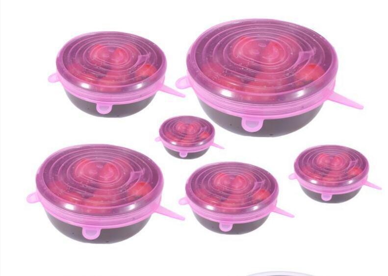LoungeYard | Set of 6 Stretchable Silicone Lid Covers - StretchLid — product view 2