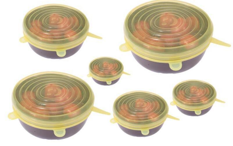 LoungeYard | Set of 6 Stretchable Silicone Lid Covers - StretchLid — product view 3