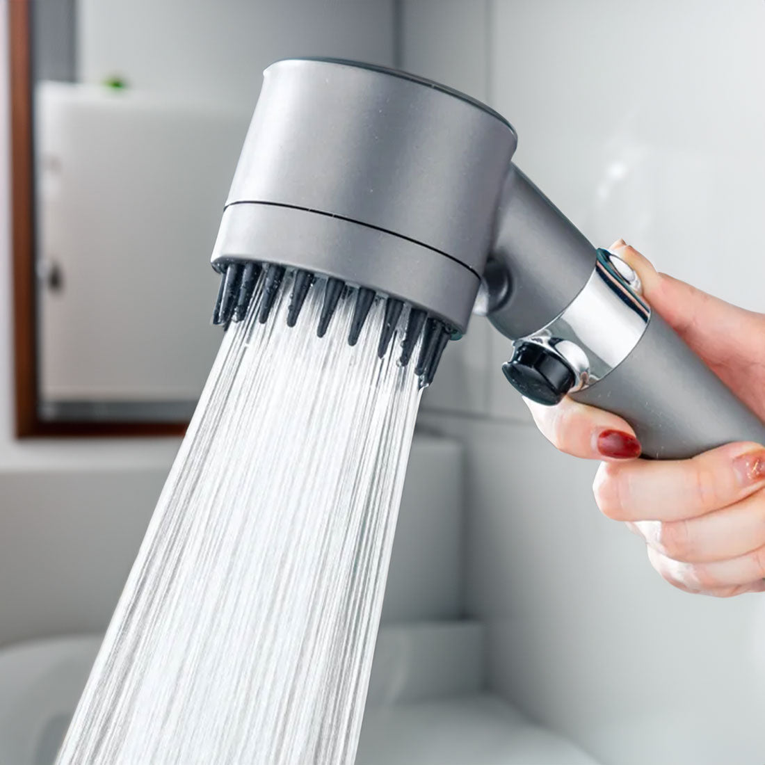 LoungeYard | Adjustable High-Pressure Shower Head With 3 Settings And Water Filter — product view 1
