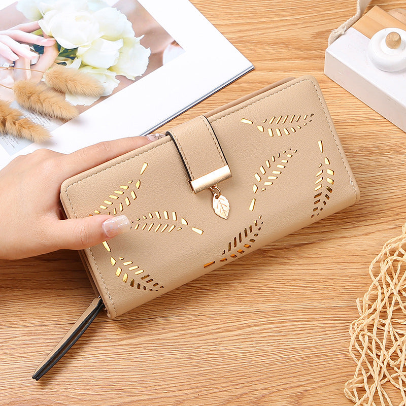 LoungeYard | Long wallet for women with leaf pattern — product view 1