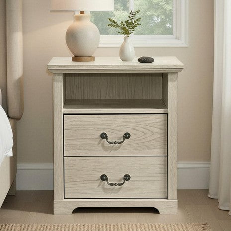 Amble Rustic Distressed Oak 2-Drawer Nightstand – SL7200AK-N — product view 1