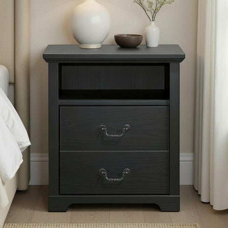 Amble Rustic Black 2-Drawer Nightstand – SL7200BK-N — product view 1