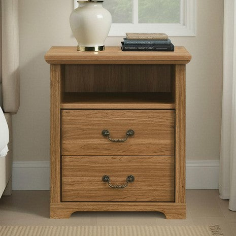 Amble Rustic Walnut 2-Drawer Nightstand – SL7200WN-N — product view 1
