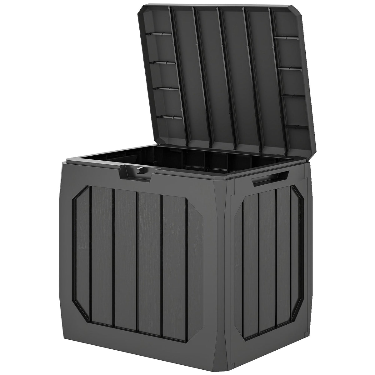 32 Gallon Plastic Deck Box with Handles, Black — product view 2