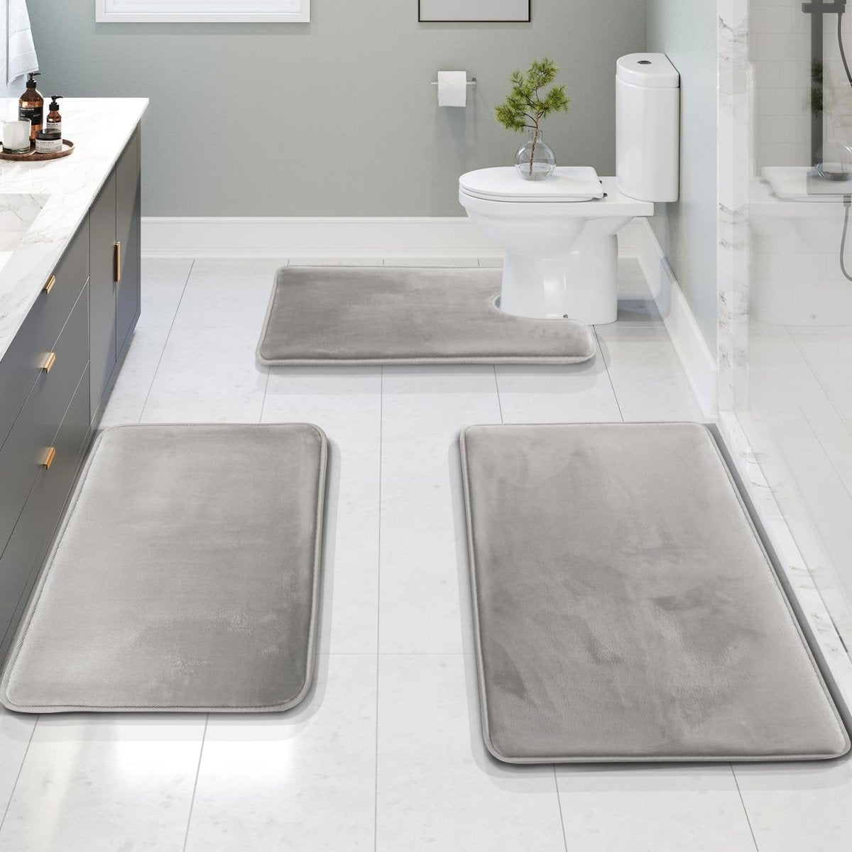 LoungeYard | SoftStep Luxe – Memory Foam Bath Mat 3-Piece Set — product view 1