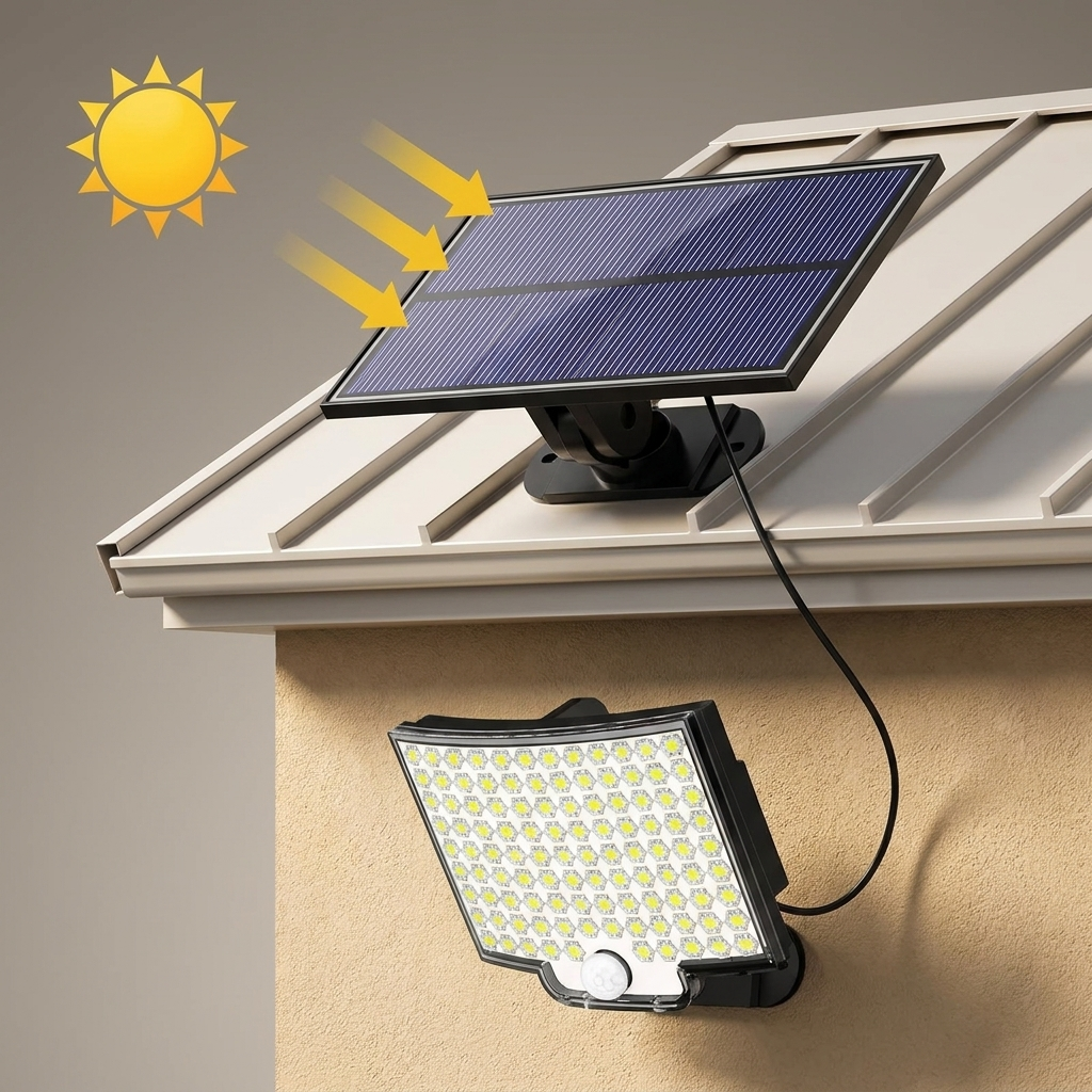 Solar Outdoor Light, 106 LED, Motion Sensor, IP65 — product view 1