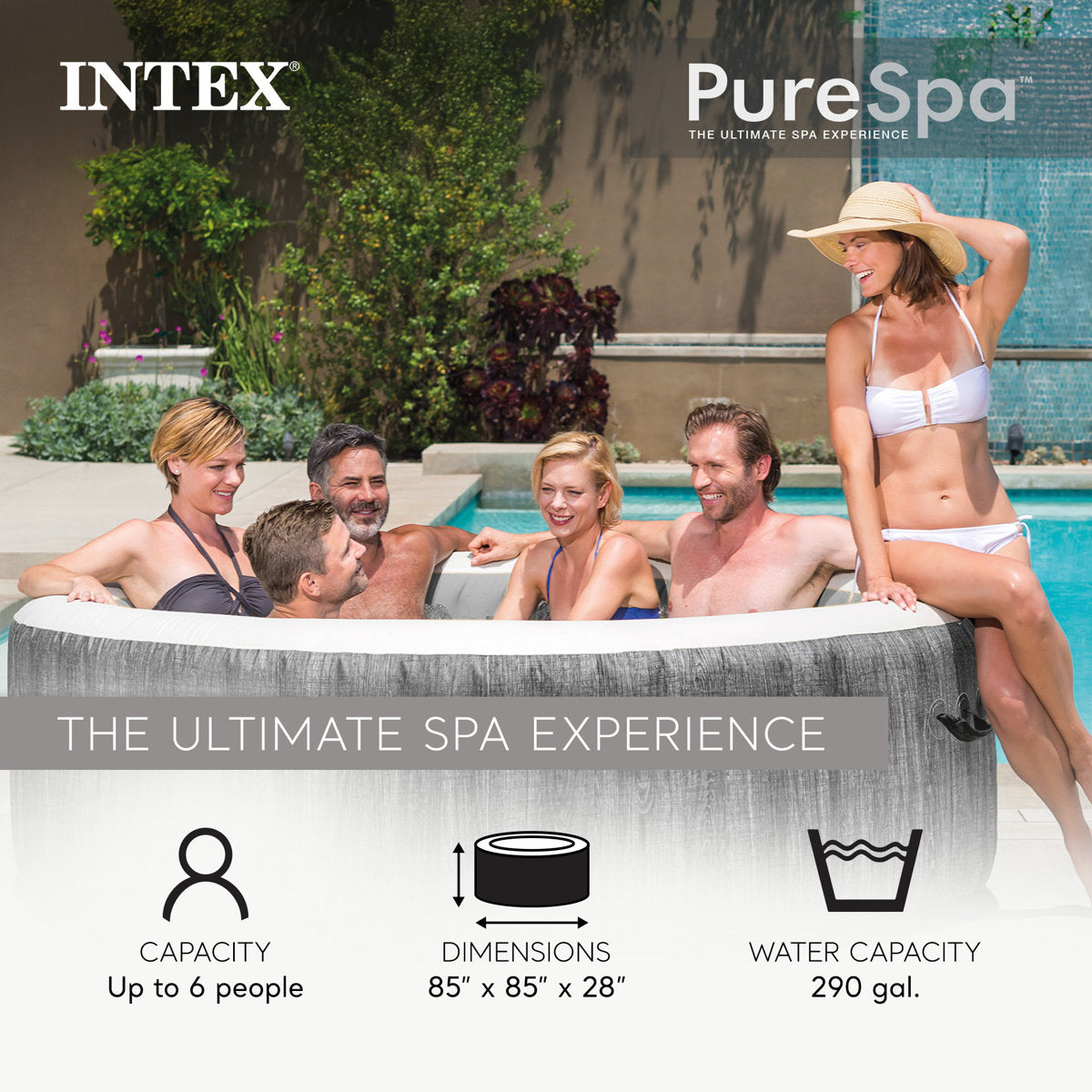 120 Volt 6 Person 140 - Jet Plastic Round Inflatable Hot Tub — product view 7