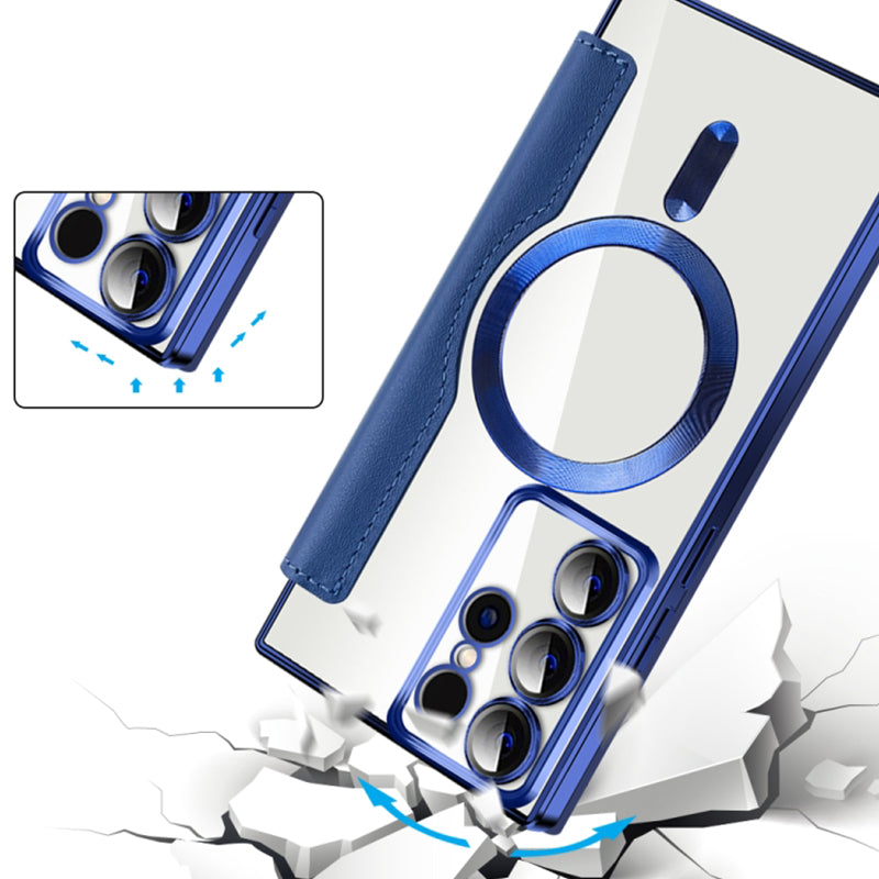 Magnetic Samsung Flip Case | Leather Look with Card Slot — product view 4