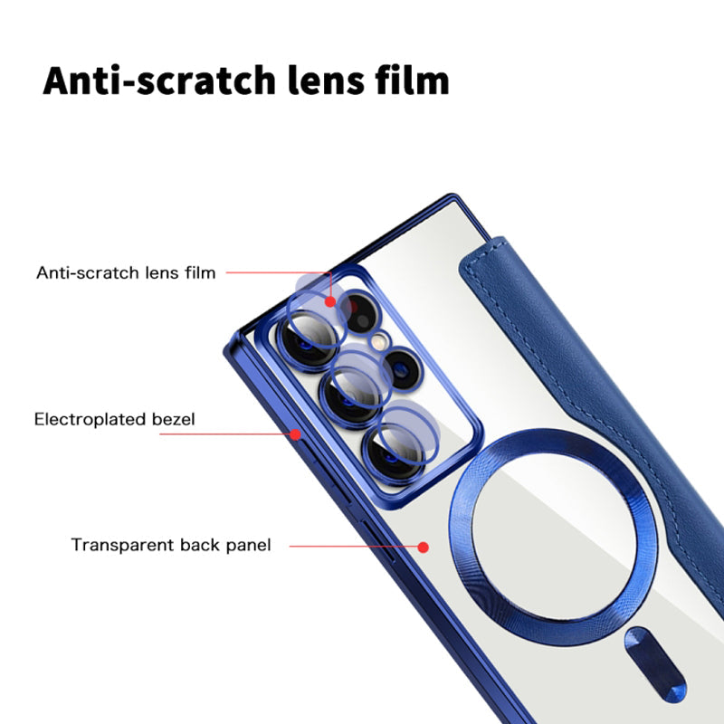 Magnetic Samsung Flip Case | Leather Look with Card Slot — product view 3