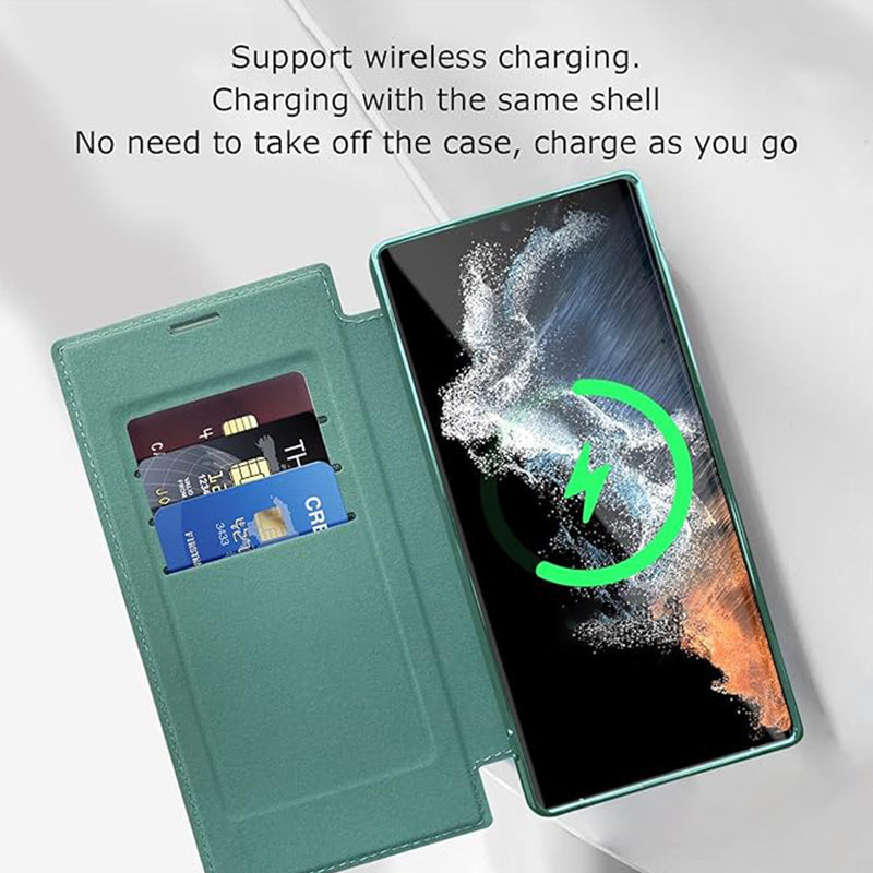 Magnetic Samsung Flip Case | Leather Look with Card Slot — product view 6
