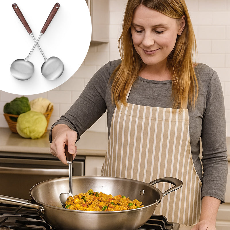 LoungeYard | 2-in-1 cooking spoon in stainless steel — product view 7