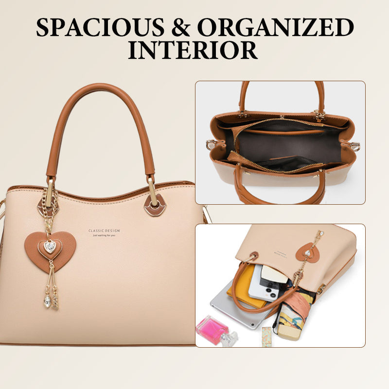 LoungeYard | Elegant women's handbag with sparkling heart pendant — product view 3