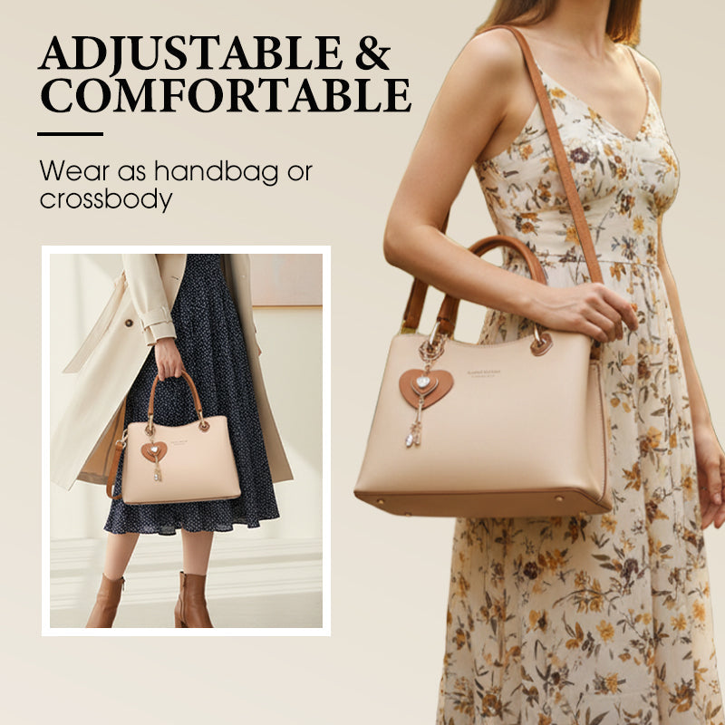 LoungeYard | Elegant women's handbag with sparkling heart pendant — product view 4