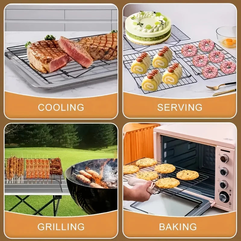 Stainless Steel Stackable Cooling Rack Nonstick Baking Cooling Grid | LoungeYard — product view 2
