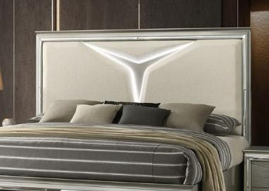 Casa Blanca Sunset Champagne Gold Wood Finish Fabric Headboard LED Lighting Queen Bedroom Set – Sunset-4PC — product view 3