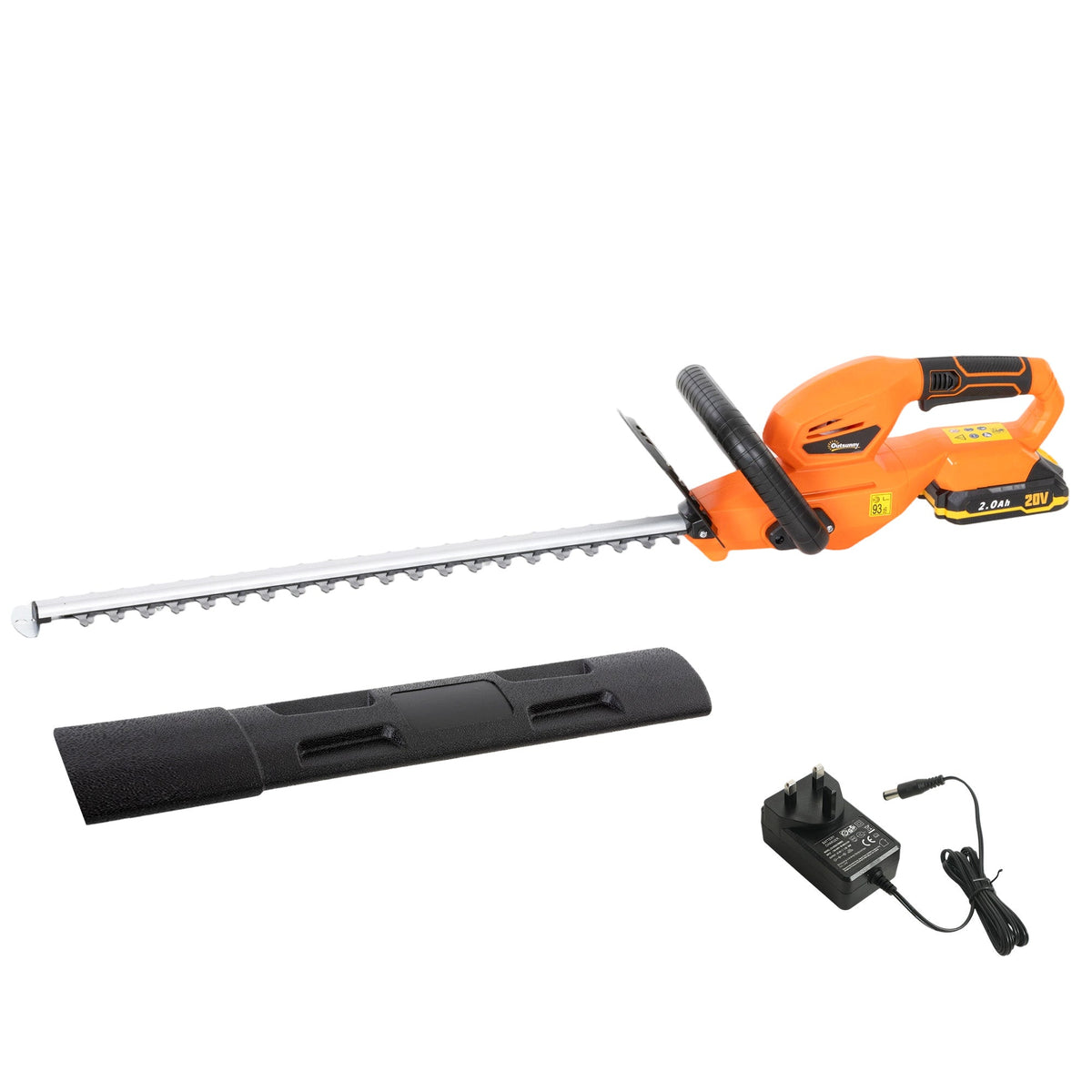 20" Cordless Hedge Trimmer with Battery and Charger, Orange — product view 1