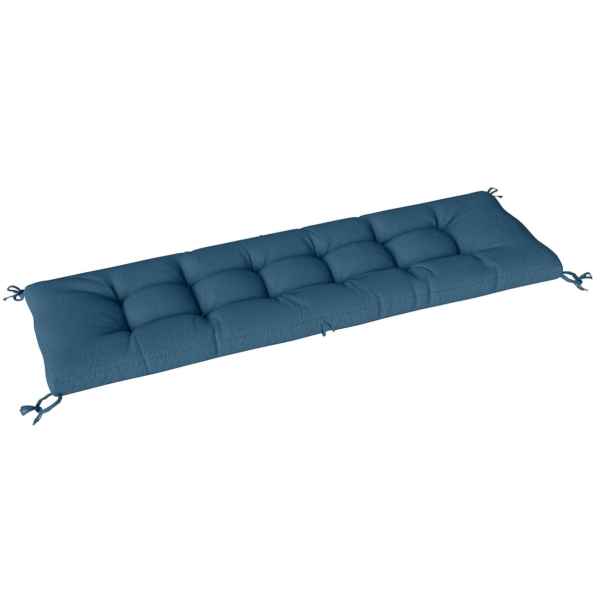 Memory Foam Sun Lounger Cushion with Ties, 190 x 60 cm, Blue — product view 1