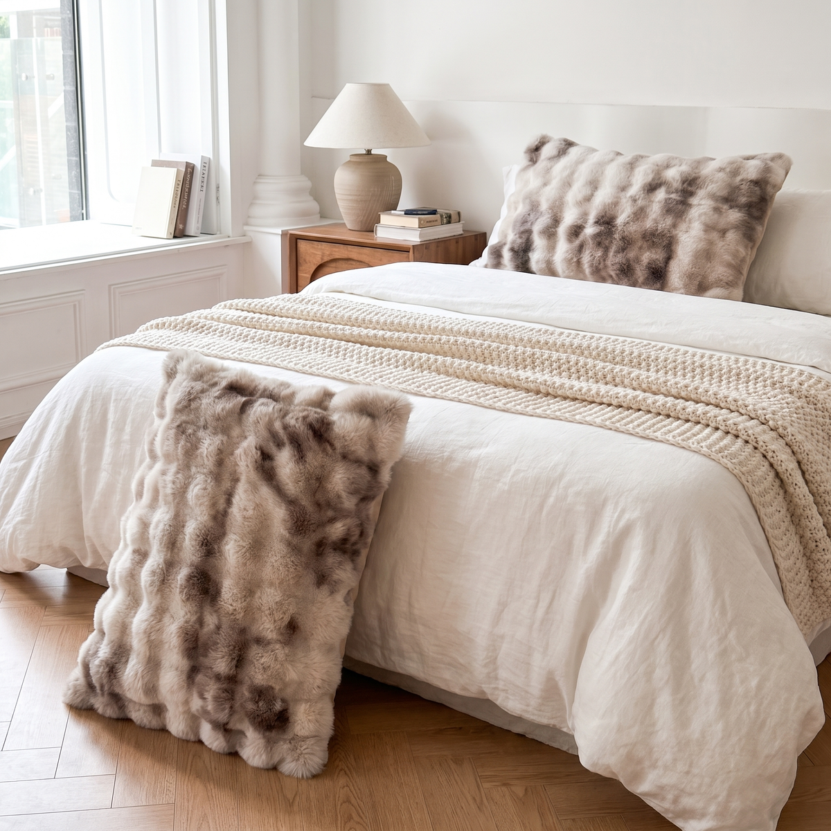 Tie-Dye Rabbit Faux Fur Throw Blanket, Soft — product view 3