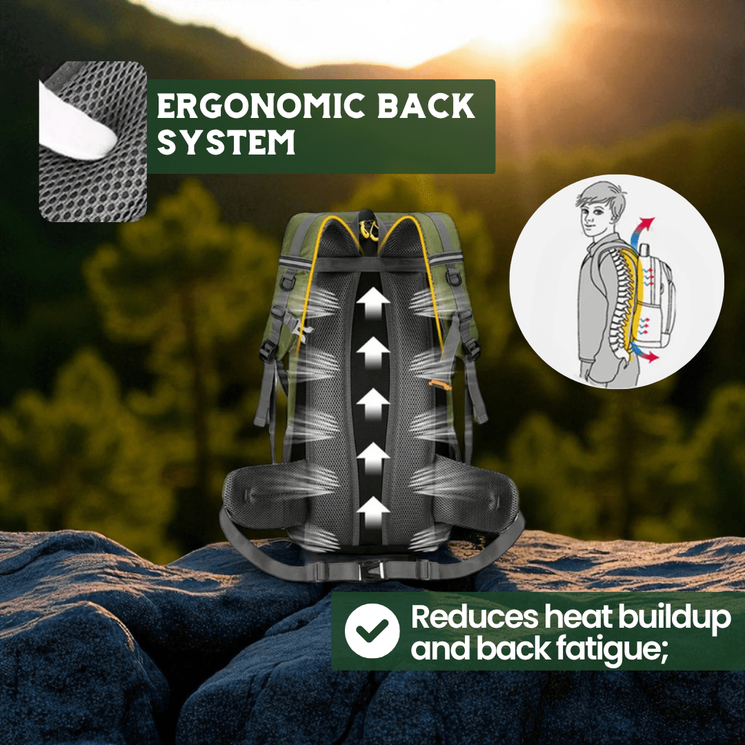 LoungeYard | TRAILPRO 50L – Hiking Backpack with Breathable Back & Smart Storage — product view 3