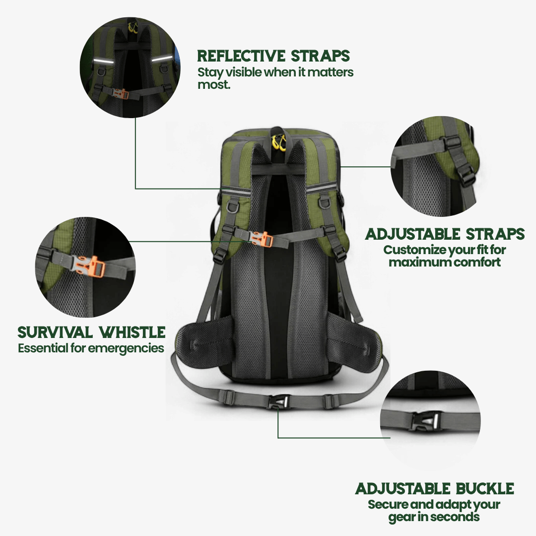 LoungeYard | TRAILPRO 50L – Hiking Backpack with Breathable Back & Smart Storage — product view 5