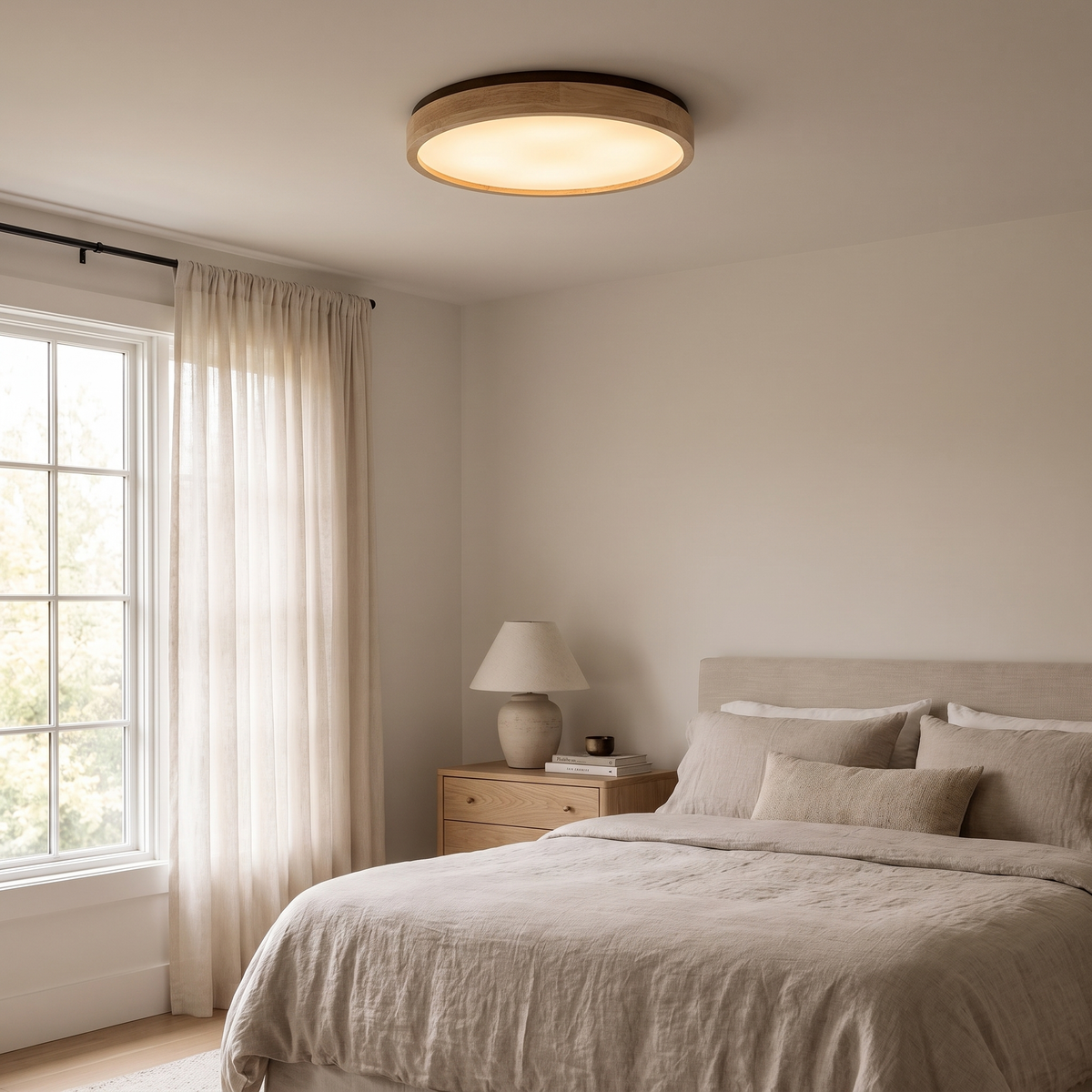Travira Travertine Flush Mount Ceiling Light — product view 3