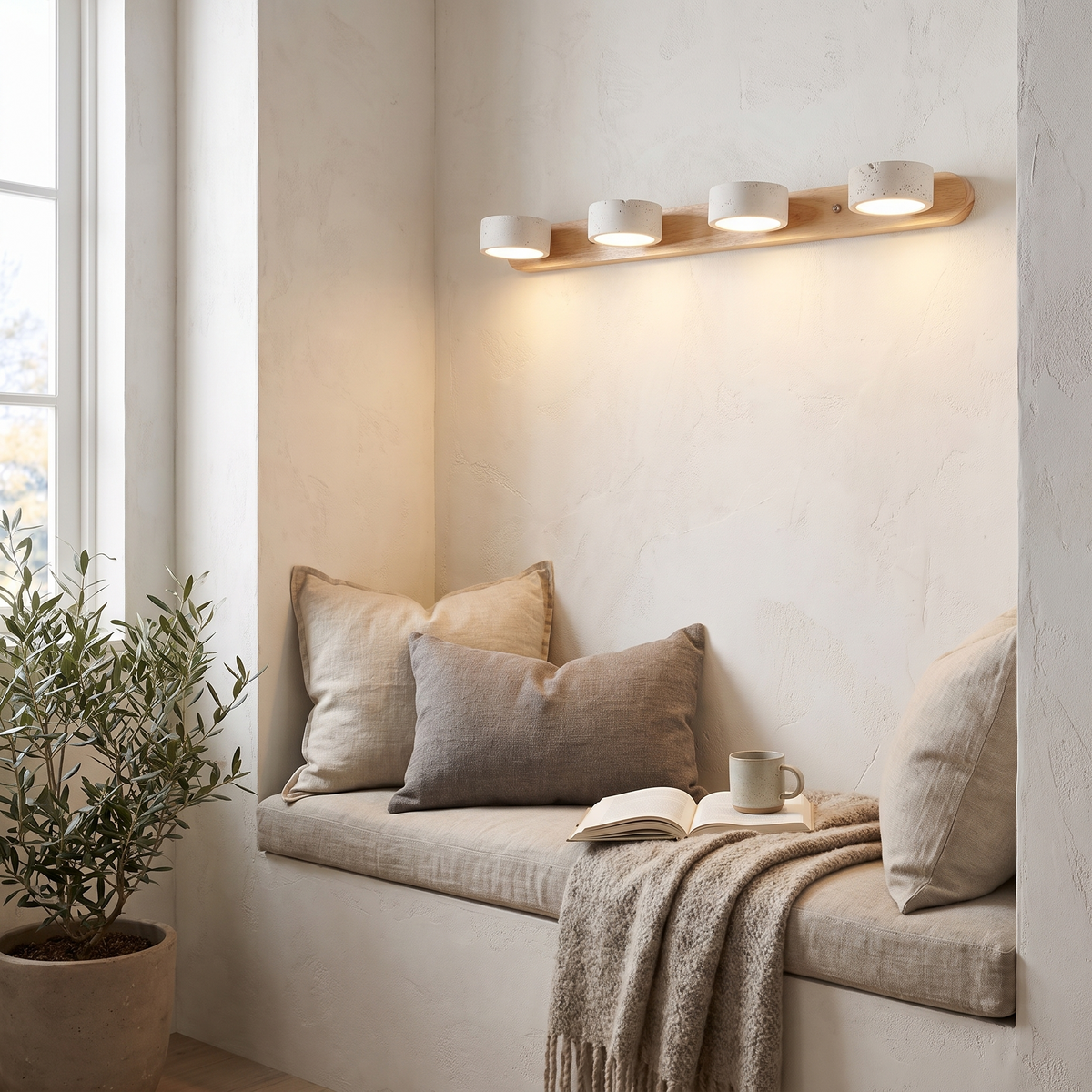 Travira Travertine Multi-Head Wall Sconce, LED — product view 1