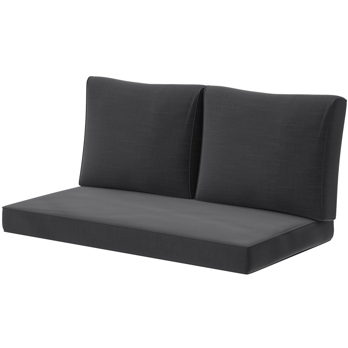2 Seater Outdoor Seat Cushions with Backrest, Black — product view 2