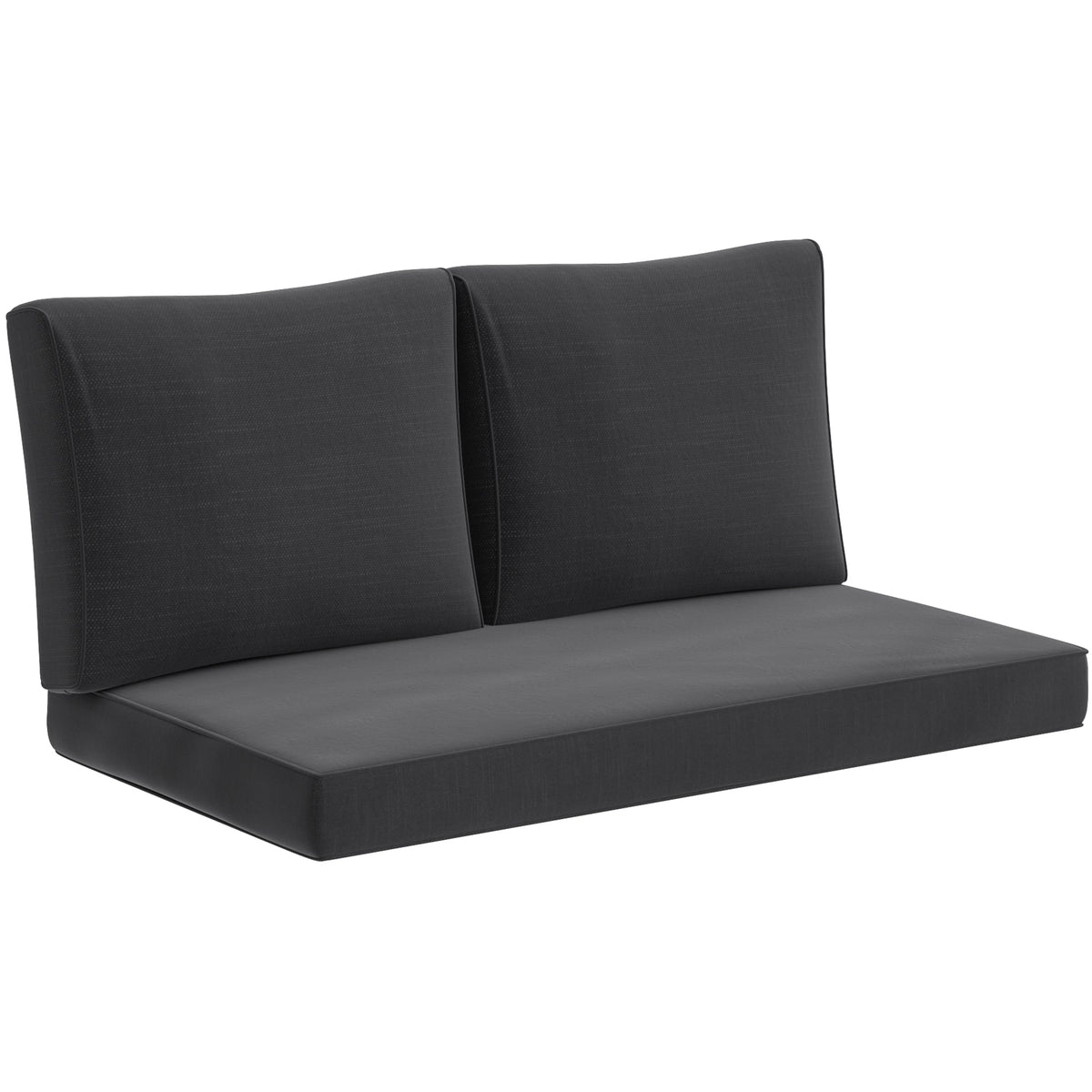 2 Seater Outdoor Seat Cushions with Backrest, Black — product view 1