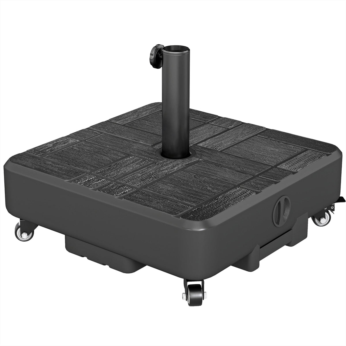 Patio Umbrella Base with Wheels, 62 lbs Water/77 lbs Sand, Black — product view 1
