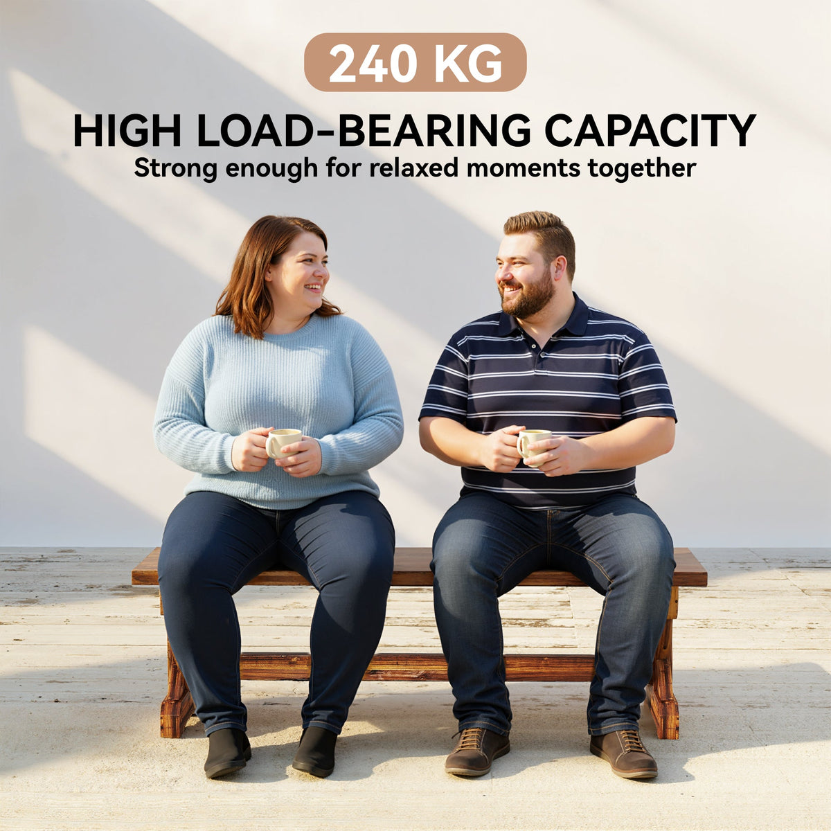 2-Person Outdoor Wooden Bench with Farmhouse X-Shaped Base, Carbonized — product view 7