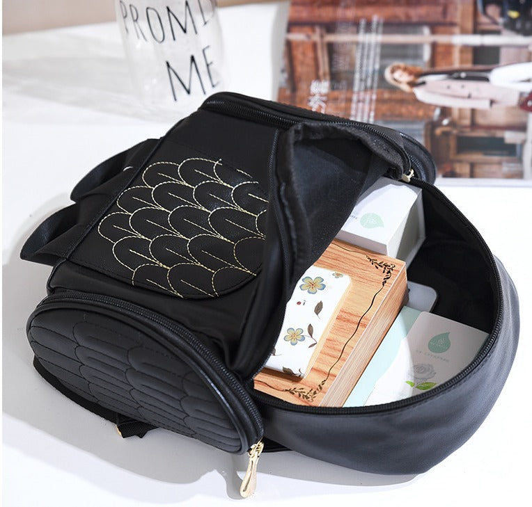 PU Leather Owl Print Backpack for Women – Multi-Pocket Design | LoungeYard — product view 7