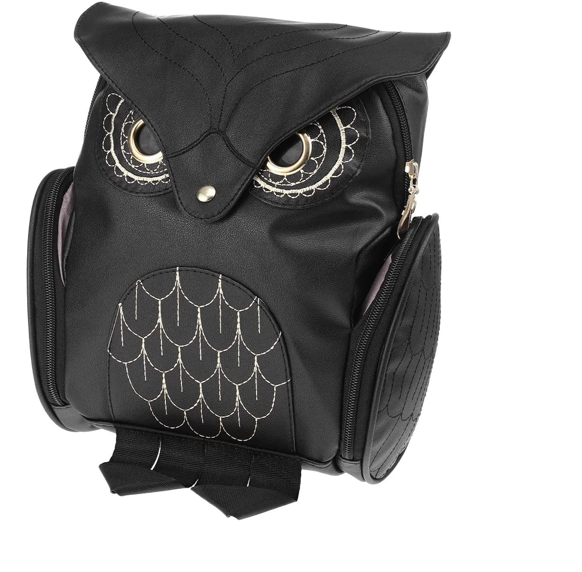 PU Leather Owl Print Backpack for Women – Multi-Pocket Design | LoungeYard — product view 2