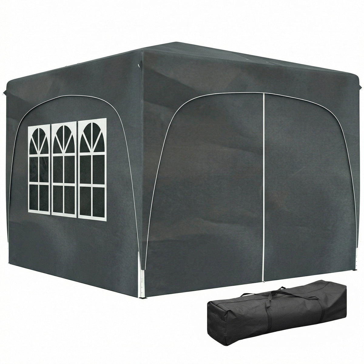 3 x 3 m Pop Up Gazebo with Sides, Carry Bag and UPF50+, Dark Grey — product view 2