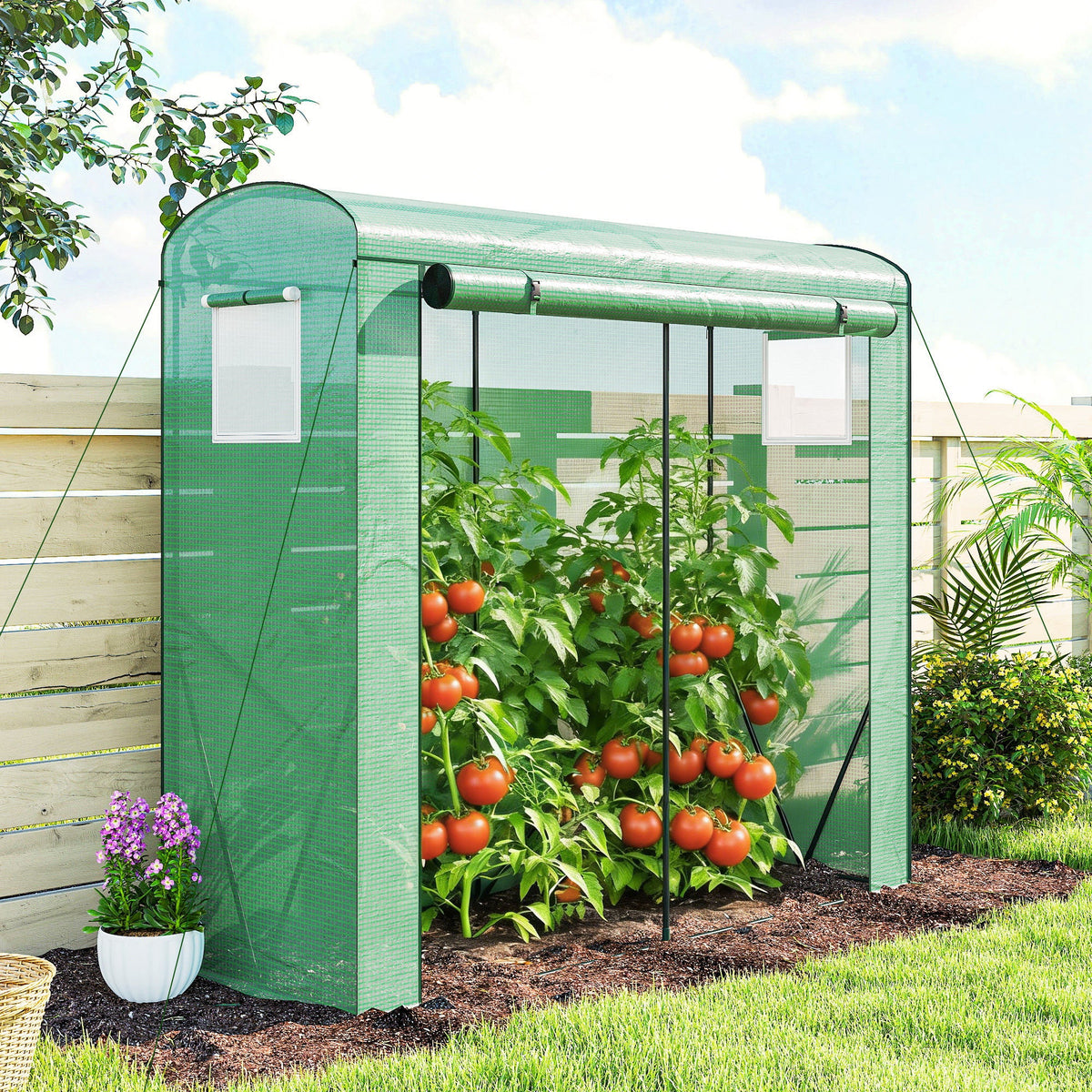 78.7" x 29.5" x 74" Mini Greenhouse, Green — product view 4