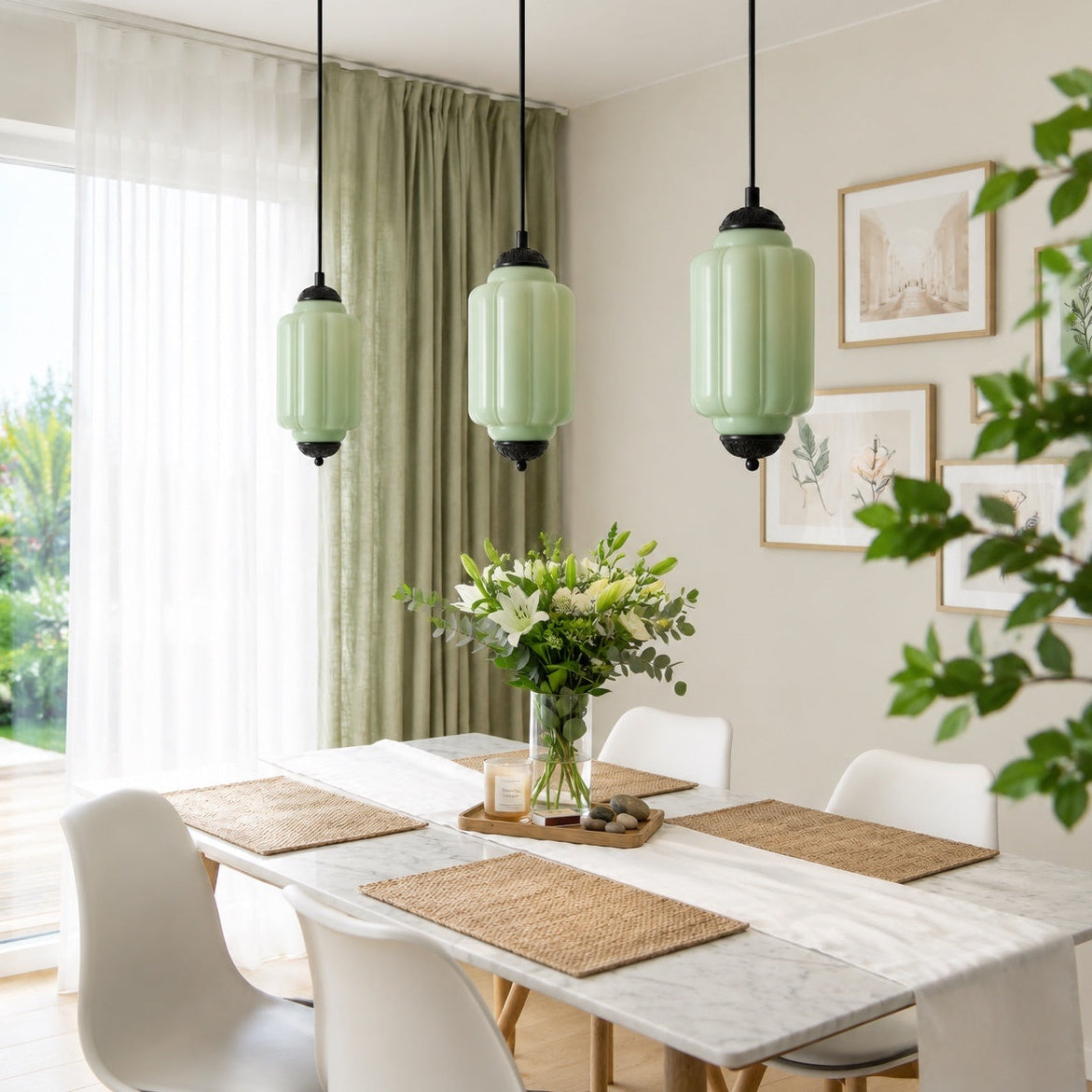 Vintage Glass Pumpkin Pendant Lamp, E14 Socket — product view 3