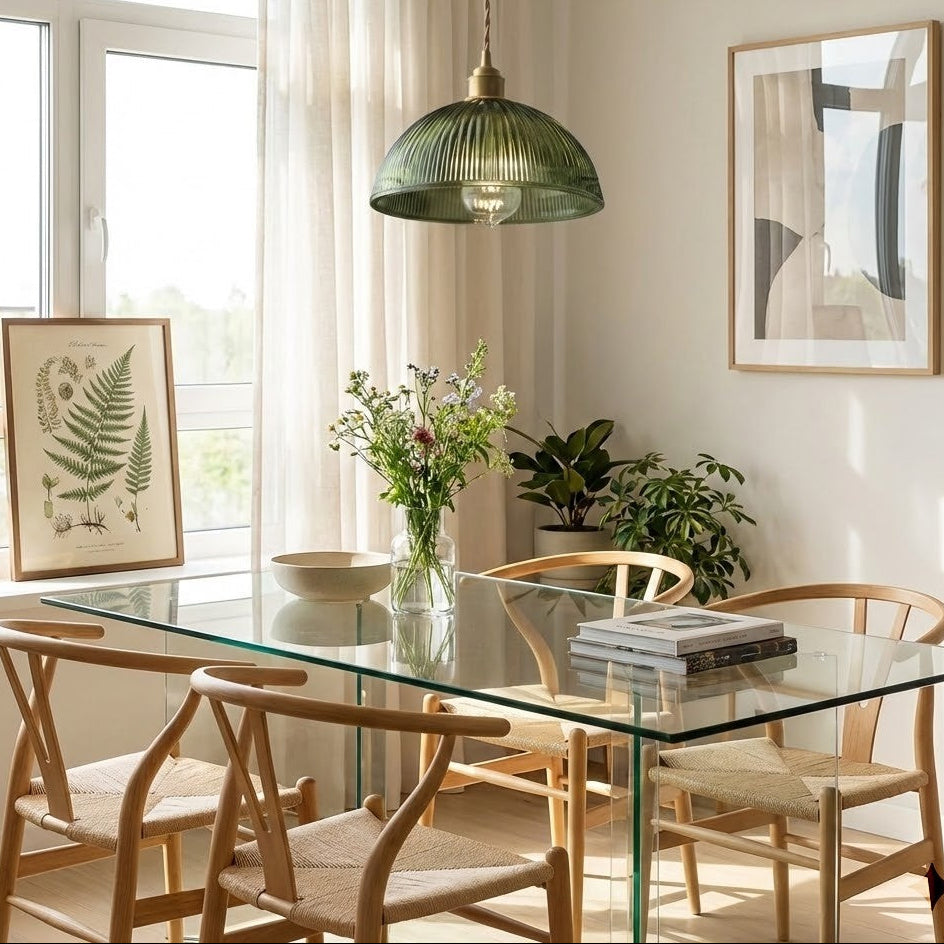 Verdoma Ribbed Glass Pendant Lamp, Mid-Century — product view 6