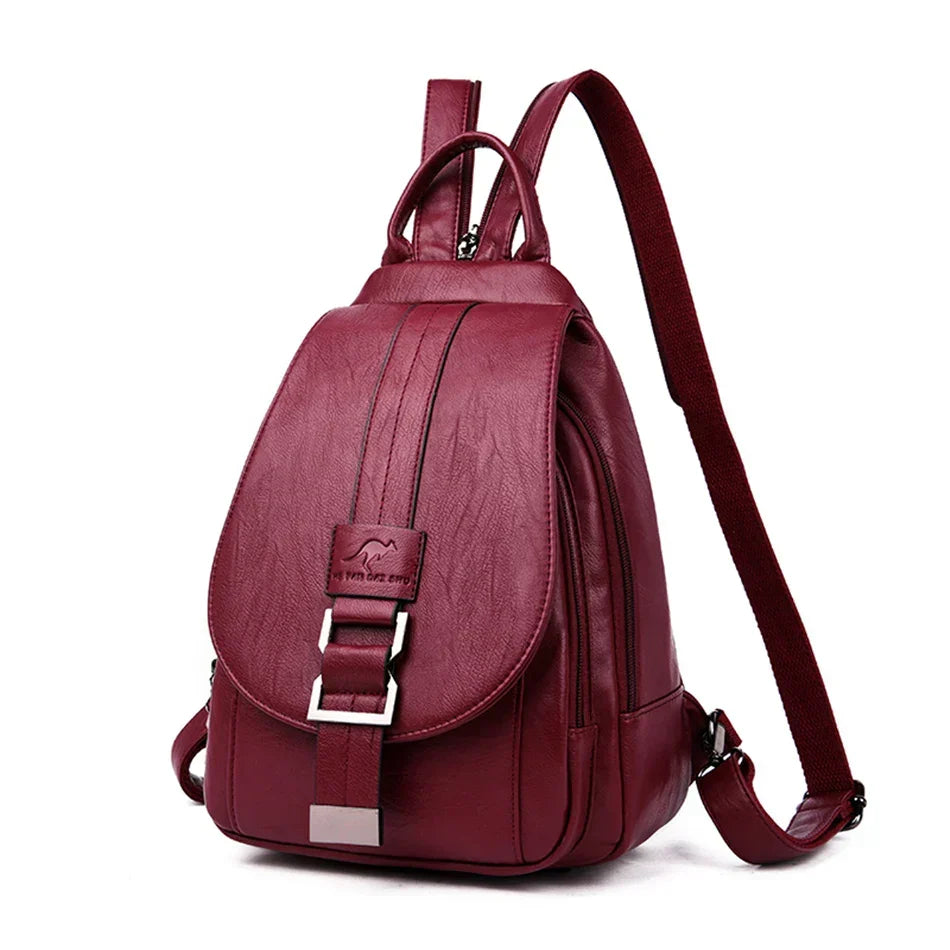 Premium Water-Resistant Leather Backpack for Women | LoungeYard — product view 1