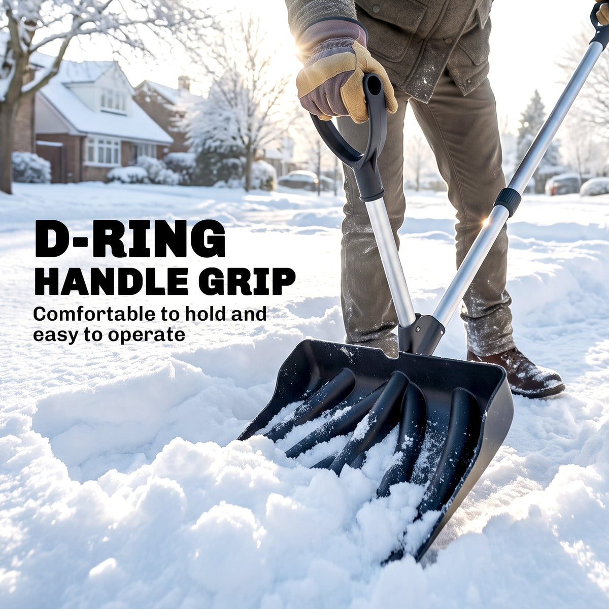 Heavy Duty Snow Shovel with 45cm Blade and Detachable Aluminum Handle — product view 7