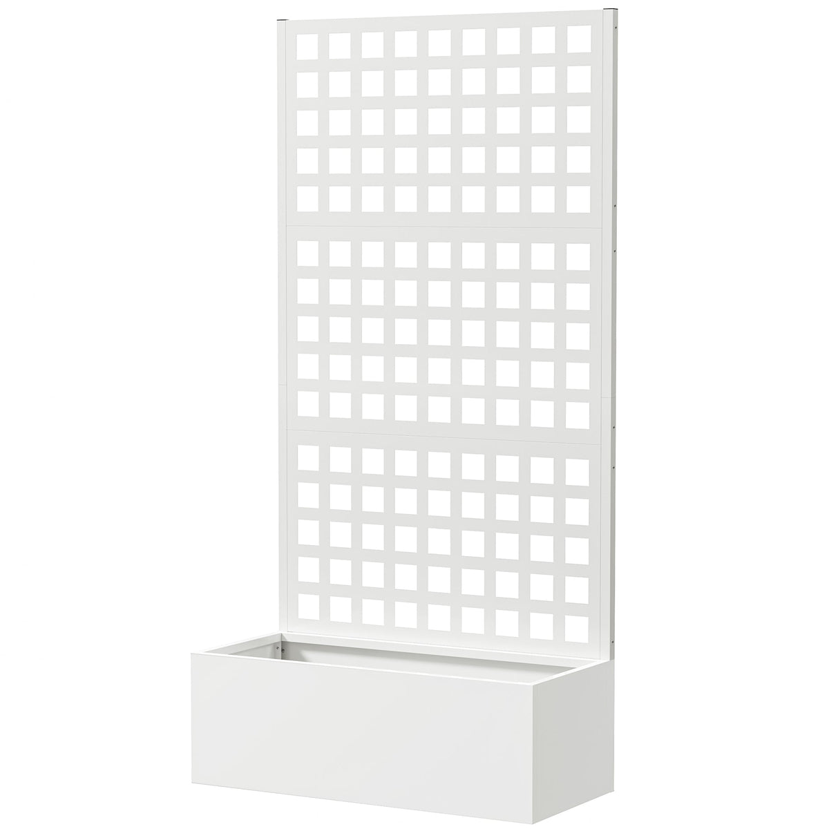 Galvanized Raised Garden Bed with Trellis, 35" x 16" x 70", White — product view 2