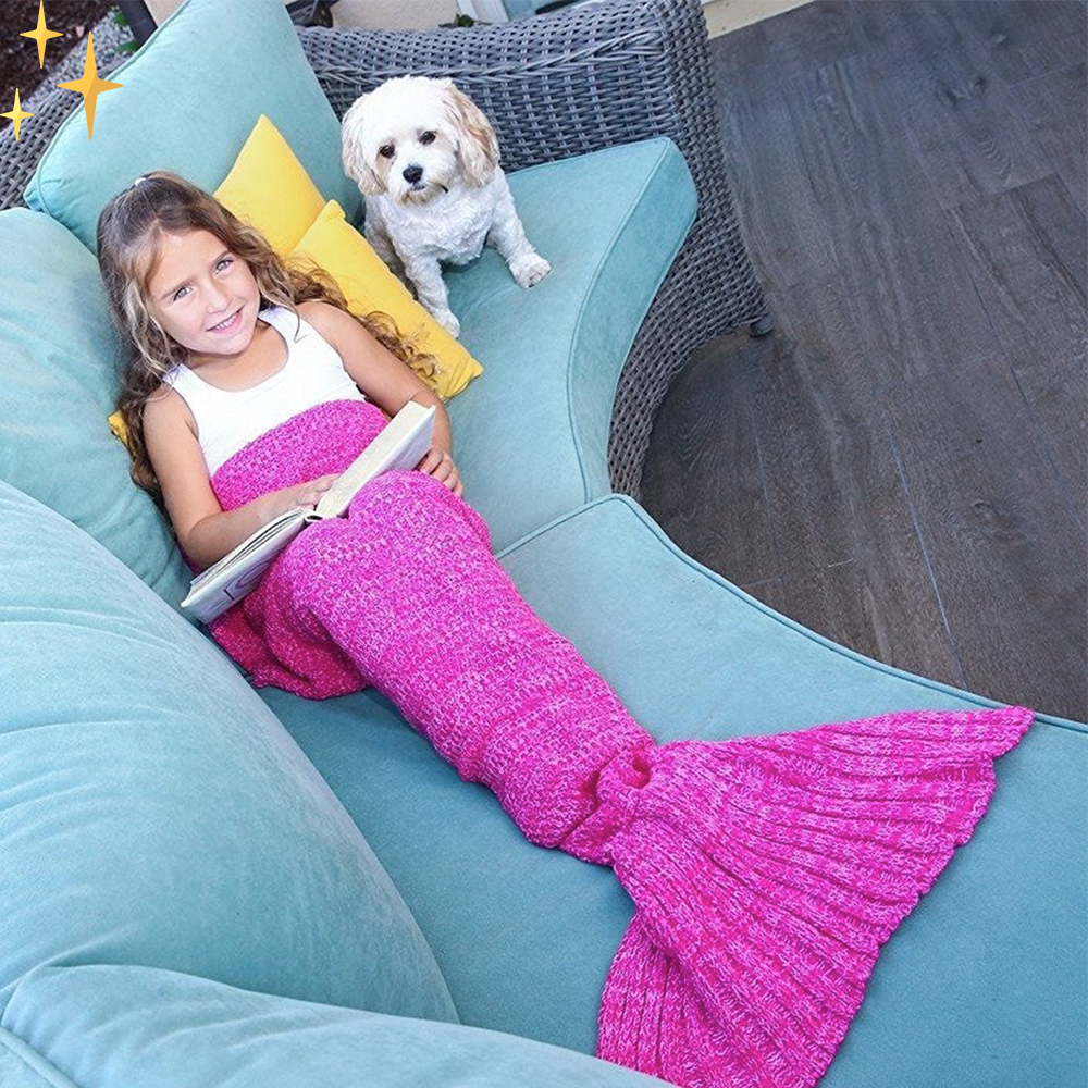 LoungeYard | Warm Knitted Mermaid Tail Blanket - MermaidDreams — product view 2