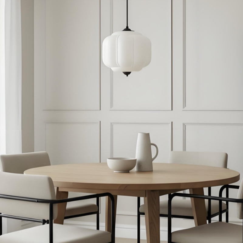 Vintage Cream Glass Pumpkin Chandelier, E14 — product view 3
