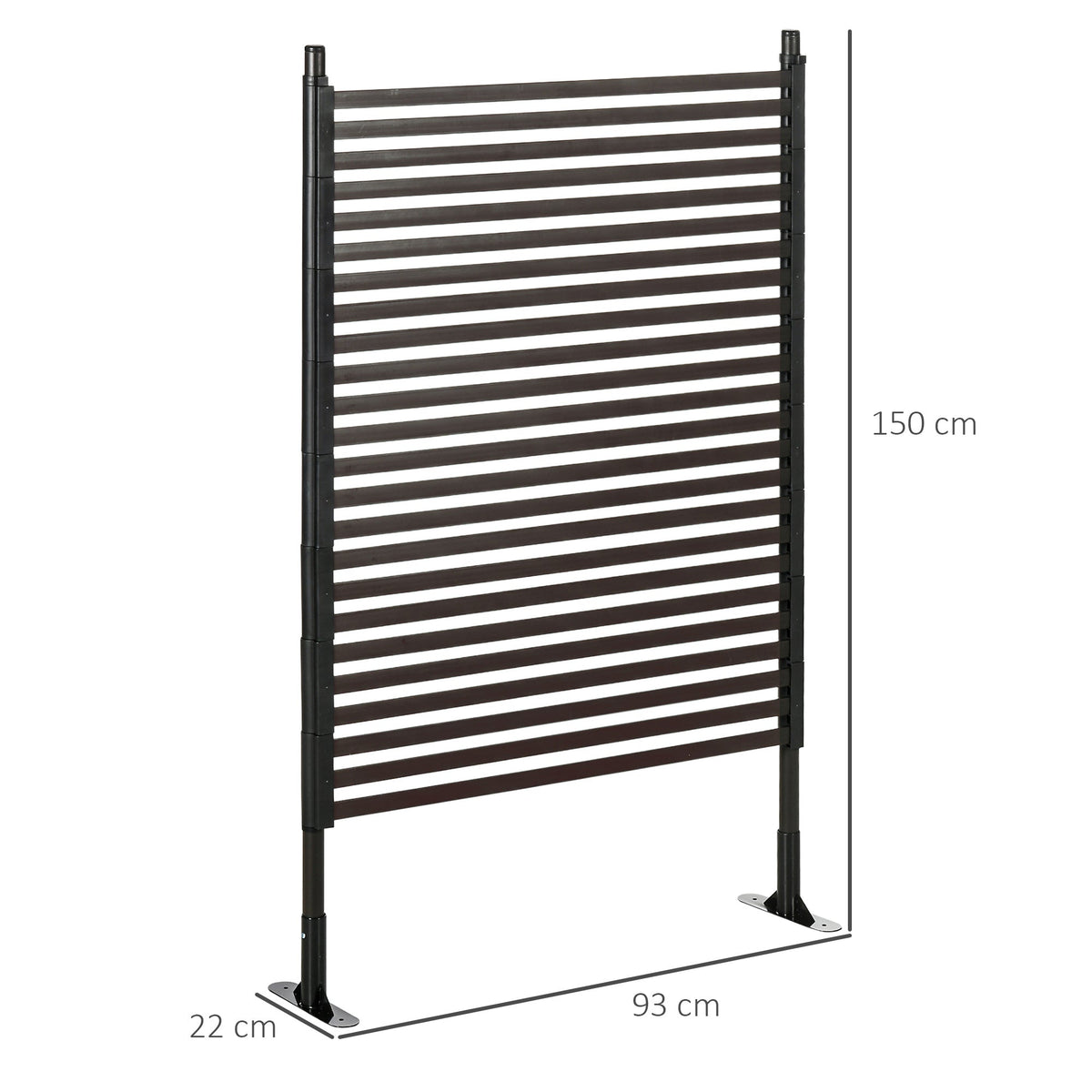 Metal Garden Fence with 2 Standing Ways for Hard or Soft Ground, Brown — product view 5